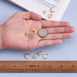 10шт 5 стиля латунные микропаве прозрачные подвески с кубическим цирконием ZIRC-BT0001-01G