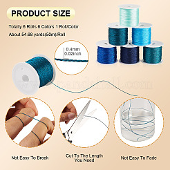 6 рулон 6 цвета 6-слойная полиэстеровая металлизированная нить OCOR-TA0003-11E