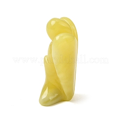 Figurine d'ange en jade citron naturel&nbsp;DJEW-N006-01A-13