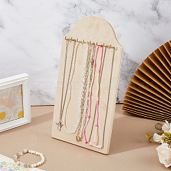 Настольный мдф покрытый вельветовой тканью органайзер для ожерелий с железными крючками&nbsp;ODIS-WH0078-98