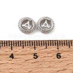 925 perles d'espacement en argent sterling micro pavé de zircone cubique transparente&nbsp;SE-CBAF1B2-01P