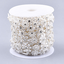 Абс пластика имитация жемчуга бисером отделка гирляндой AJEW-S073-33