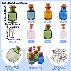 Набор для самостоятельного изготовления подвески из квадратной стеклянной пробковой бутылки&nbsp;DIY-TA0009-63