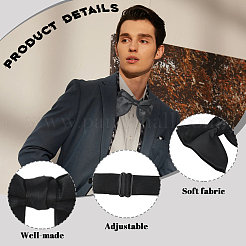 1 шт. полиэстеровый искусственный шелк галстук-бабочка для жениха&nbsp;AJEW-SP0003-31C