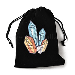 Прямоугольные упаковочные мешочки из бархатной ткани с принтом ABAG-U006-03E