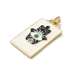 Подвеска из латуни микропаве с фианитами и эмалью KK-H458-02G-I01