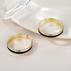 Серьги-кольца из латуни с эмалью FS-WG7714F-01