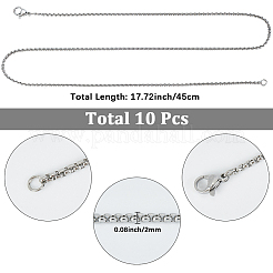 10 шт. цепочки-коробки из нержавеющей стали 304&nbsp;NJEW-SC0001-34P-01