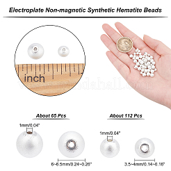 2 нити 2 стиля гальванизированные немагнитные синтетические гематитовые бусины нити&nbsp;G-AR0004-43