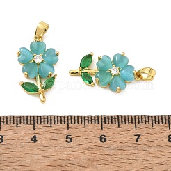 Pendentifs avec zircon cubiques à micro-pavés en laiton&nbsp;CU-CBA8C34-01G-03