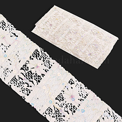 5 Yards Polyester-Blumenspitzenbänder mit Pailletten&nbsp;OCOR-GF0005-24C