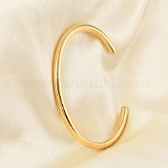 Ионное покрытие (ip) 304 нержавеющая сталь простые тонкие браслеты-манжеты&nbsp;BJEW-P296-02G