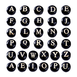 32 шт. 26 вида бусин из натурального черного камня и золотой эмали G-PH0003-23