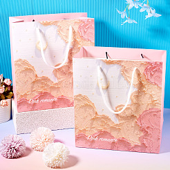 6 шт. прямоугольные бумажные подарочные пакеты с цветами и веревочными ручками&nbsp;ABAG-TA0001-29A
