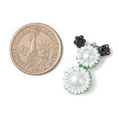 Подвески-снеговики из стеклянных бусин&nbsp;PALLOY-MZ00888-04