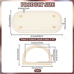 2 stücke 2 farben oval pu leder stricken häkeln taschen nagel boden shaper pads&nbsp;DIY-PH0029-30A