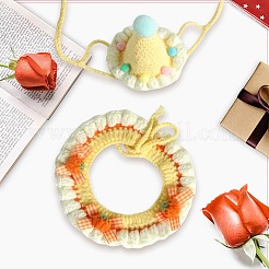 Collare e cappello per animali domestici in lana intrecciata fatti a mano&nbsp;AJEW-CN0004-22A
