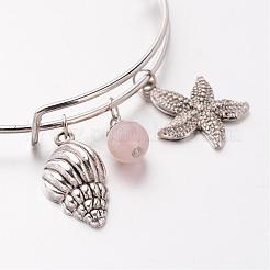 Регулируемые железные шарм браслеты BJEW-JB02396