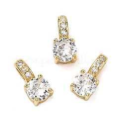 Круглые микро латунных проложит кубических подвески диоксида циркония KK-C134-09G