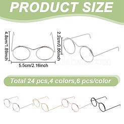 24шт 4 цвета железные оправы для очков AJEW-GO0002-18