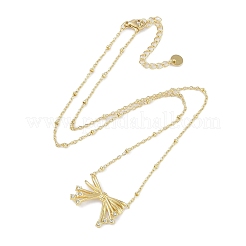 304 нержавеющая сталь кристалл горный хрусталь спутниковая цепь бант кулон ожерелья для женщин&nbsp;NJEW-C055-10G