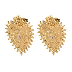 Valentinstag-Ohrstecker aus Edelstahl 304 mit Strassen für Damen&nbsp;LS-EJEW-L315-02G
