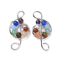Colgantes grandes de piedra mixta natural con tema de chakra&nbsp;G-G871-07P