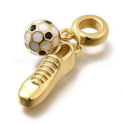 Латунные белые и черные эмалевые футбольные бутсы европейские подвески KK-Z093-11G