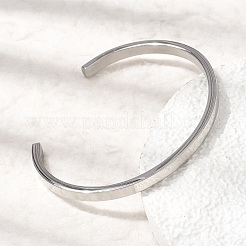 Bracelets manchettes en acier inoxydable 304&nbsp;BJEW-H644-08P