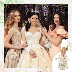 Sacs fourre-tout à bonbons de mariage en toile imprimée à fleurs&nbsp;ABAG-WH0072-044B