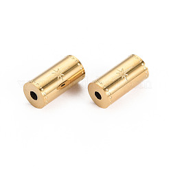 304ステンレススチールビーズ  スターとコラム  14KGP本金メッキ  12x6mm  穴：1.8mm&nbsp;X-STAS-S116-297G
