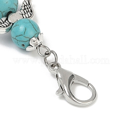 Ангел синтетические бирюзовые бусины и сплав морских животных подвесные украшения&nbsp;HJEW-JM03074