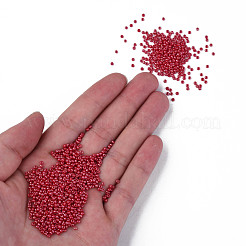 11/0 チェコ不透明ガラスシードビーズ  光沢のある  ラウンド  レッド  2.2x1.5mm  穴：0.7mm  約500 G /袋&nbsp;SEED-N004-003B-19