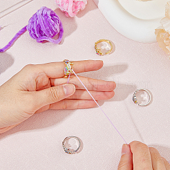 4 шт. набор из 2-х цветных колец-манжет с разноцветными стразами в виде единорога RJEW-HY0001-01