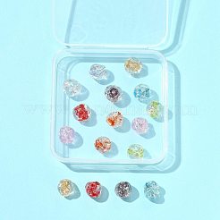 16 шт. 8-х цветные бусины ручной работы из фольги в технике лэмпворк FOLI-FS0001-04