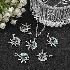 Pendentifs en laiton Shegrace pavés de zirconiums cubiques verts&nbsp;XGRQ4D266-668P