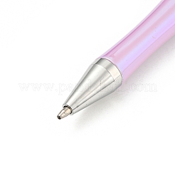 UVメッキプラスチックボールペン  ビーズペン  ジュエリービーズ付きDIYパーソナライズペン用  スミレ  150x12mm&nbsp;AJEW-C038-03F