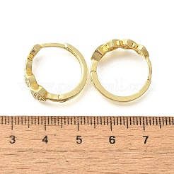 Серьги-кольца из латуни с прозрачным фианитом EJEW-M047-26G