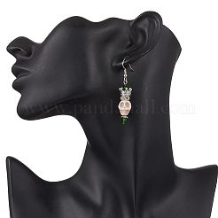 Серьги-подвески из сплава черепа и синтетической бирюзы&nbsp;EJEW-TA00669