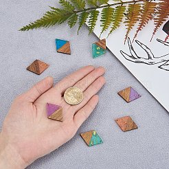 Подвески из прозрачной смолы и ореха&nbsp;RESI-CJ0001-72