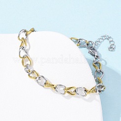 Браслеты из кубинских цепей из нержавеющей стали 304 для женщин BJEW-B150-08GP