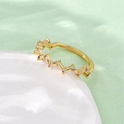 Латунные микро проложить пальцев кольца кубического циркония RJEW-C141-05G