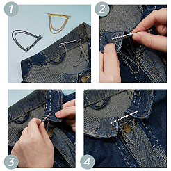 3 шт. 3-х цветные латунные зажимы для галстука&nbsp;AJEW-FH0006-91