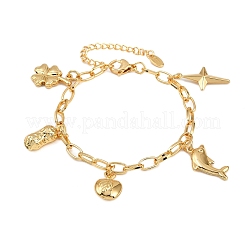 Браслеты с подвесками из нержавеющей стали 304&nbsp;BJEW-D359-01G