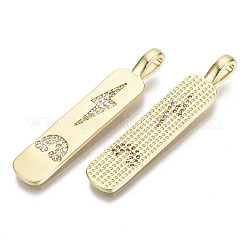 Латунные микропаве прозрачные подвески с фианитом&nbsp;ZIRC-N039-084-NF