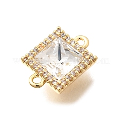 Verbindungsstück-Anhänger aus Messing mit Mikropavé und klarem Zirkonia und Glas&nbsp;KK-N289-15G