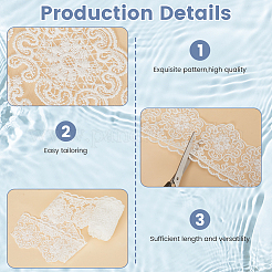 5 ярд полиэстеровой цветочной вышивки кружевной отделки&nbsp;OCOR-GF0004-38A