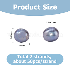2 Stränge natürliche kultivierte Süßwasserperlenstränge&nbsp;PEAR-HS0001-20