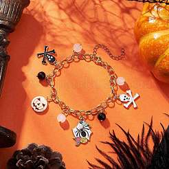 3 шт. 3 стиля браслеты с подвесками из сплава и эмали на тему Хэллоуина для женщин&nbsp;BJEW-JB12110