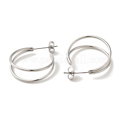 Серьги-гвоздики в форме луны из нержавеющей стали 304&nbsp;EJEW-Z066-10P